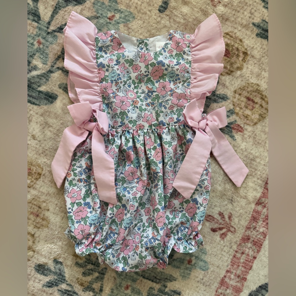 Floral Pink Ruffle Kids One Piece